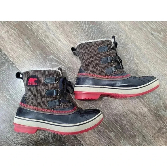 Sorel Tivoli Herringbone‎ Waterproof Winter Snow Duck Boots size 6.5 #5 - Picture 2 of 8